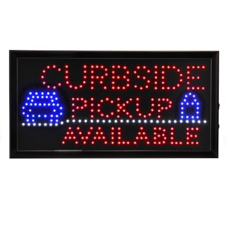 Alpine Industries 19 in W x 10 in H LED Rectangular Curbside Pickup Available Sign with Two Display Modes, PK2 ALP497-16-2pk